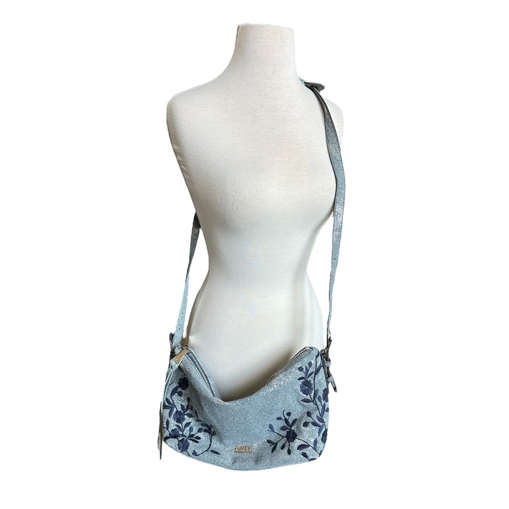 Aimee Kestenberg Blue and Silver Crossbody Bag with Casual Style